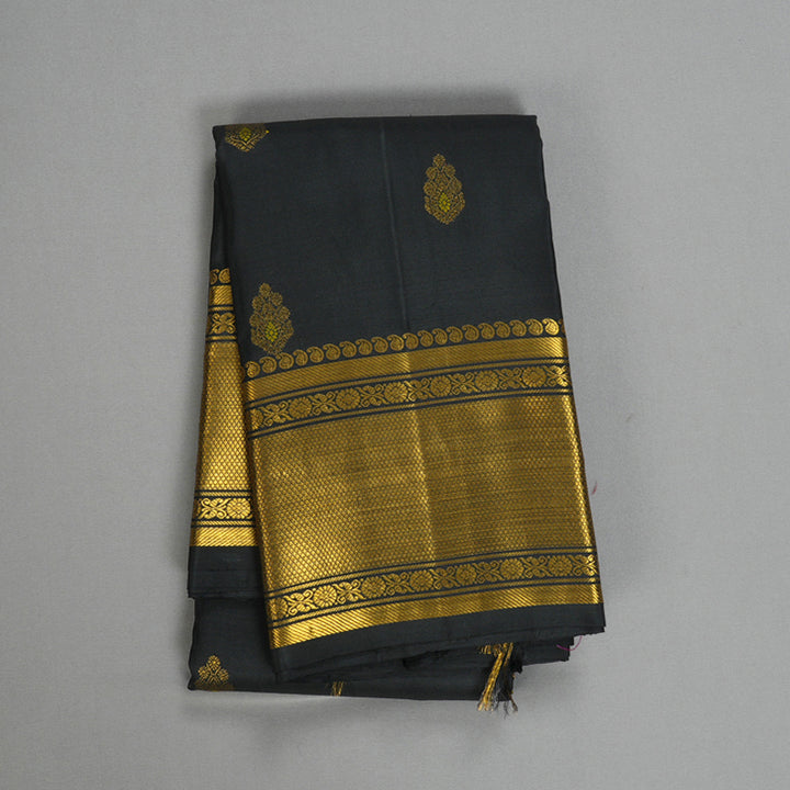 Hayagrivas Handloom Black Kanjivaram Silk Saree KSBE150C8-1