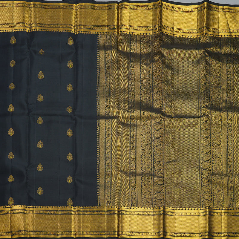 Hayagrivas Handloom Black Kanjivaram Silk Saree KSBE150C8-1