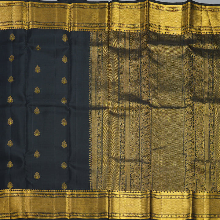 Hayagrivas Handloom Black Kanjivaram Silk Saree KSBE150C8-1
