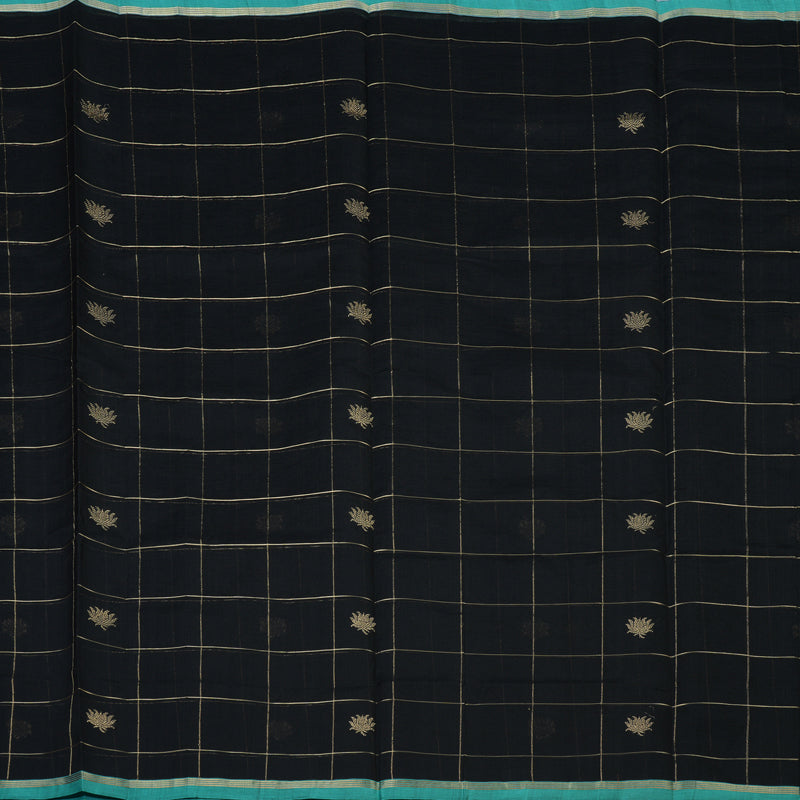 Hayagrivas Black Pure Kanchi Silk Cotton Saree KSBE151C1-3