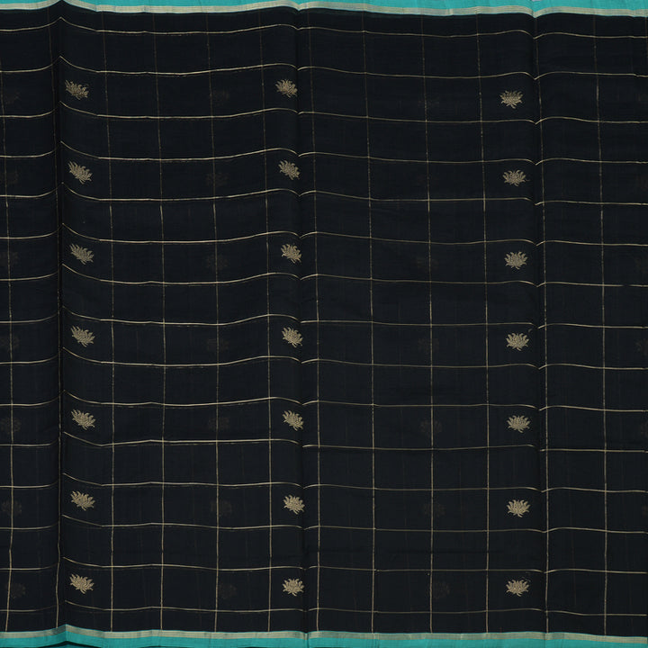 Hayagrivas Black Pure Kanchi Silk Cotton Saree KSBE151C1-3