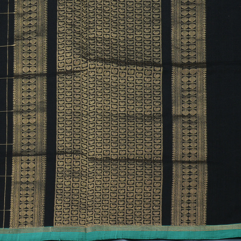 Hayagrivas Black Pure Kanchi Silk Cotton Saree KSBE151C1-3