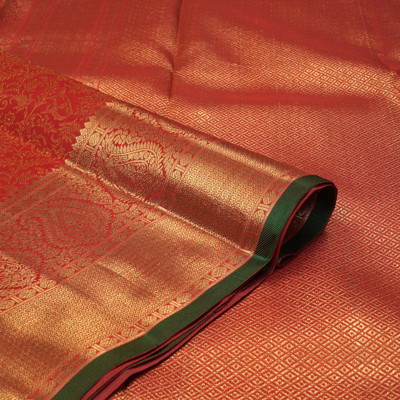 Hayagrivas Handloom Red Kanjivaram Silk Saree KSBE152C1-1