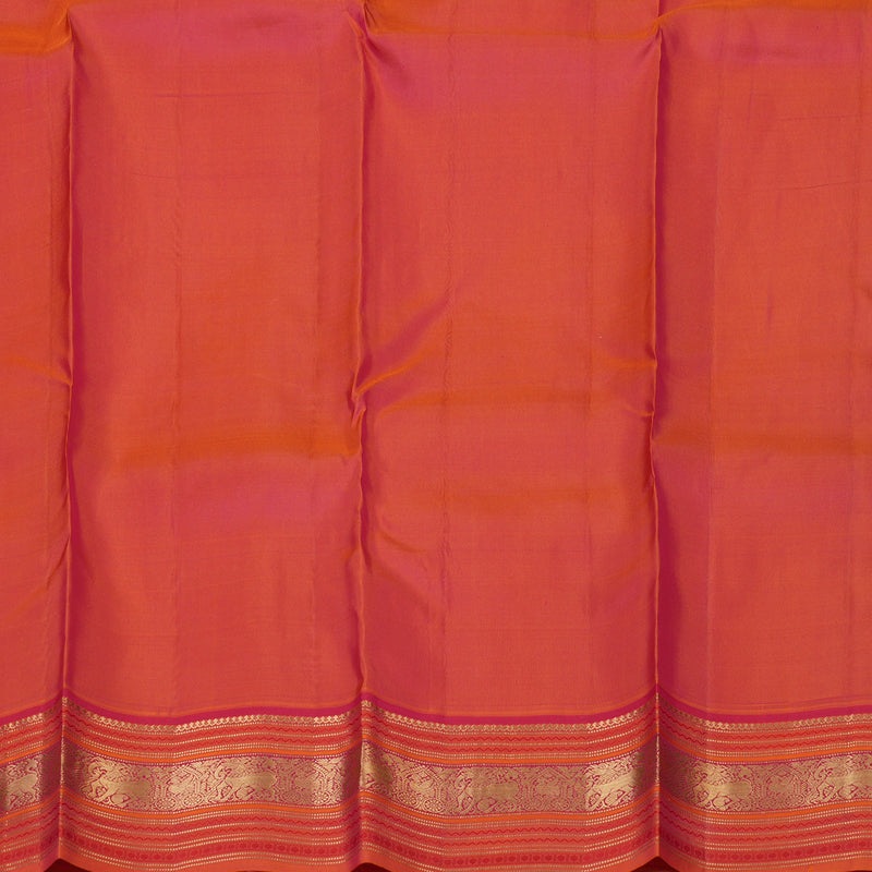 Hayagrivas Handloom Baby Pink Kanjivaram Silk Saree with Orange Border KSBE17I14-4