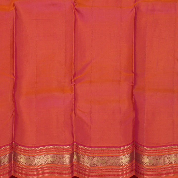 Hayagrivas Handloom Baby Pink Kanjivaram Silk Saree with Orange Border KSBE17I14-4