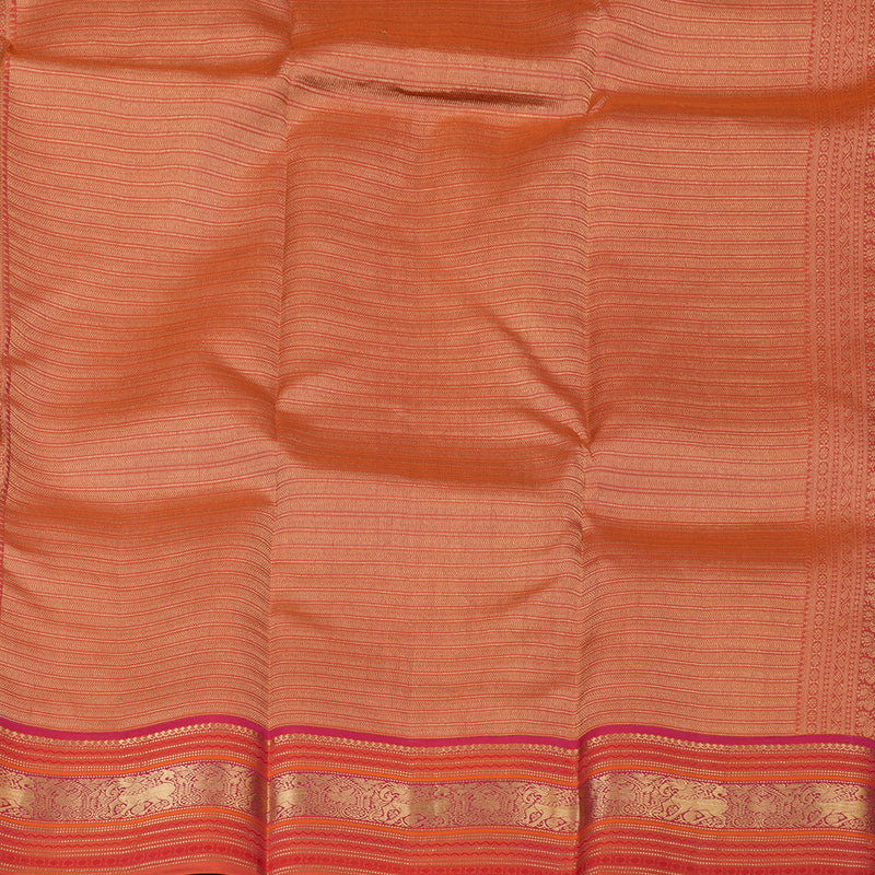 Hayagrivas Handloom Baby Pink Kanjivaram Silk Saree with Orange Border KSBE17I14-4