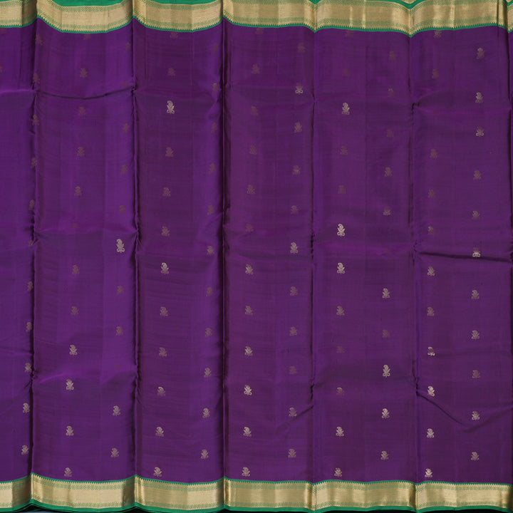 Hayagrivas Handloom Violet Kanjivaram Silk Saree with Green Border KSBE17I25-5