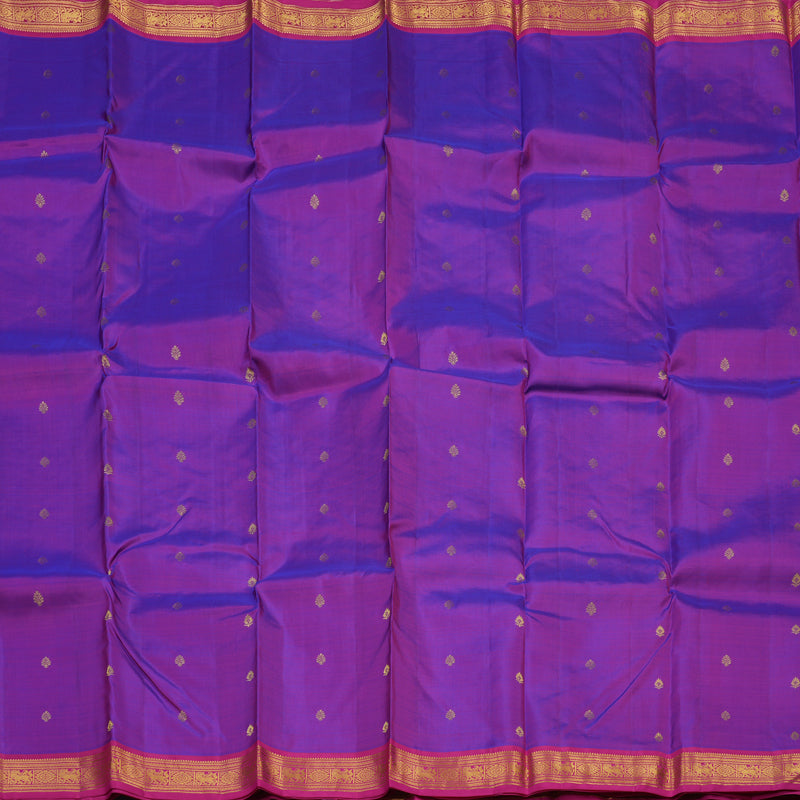 Hayagrivas Handloom Purple Kanjivaram Silk Saree with Rani Pink Border KSBE17I26-3