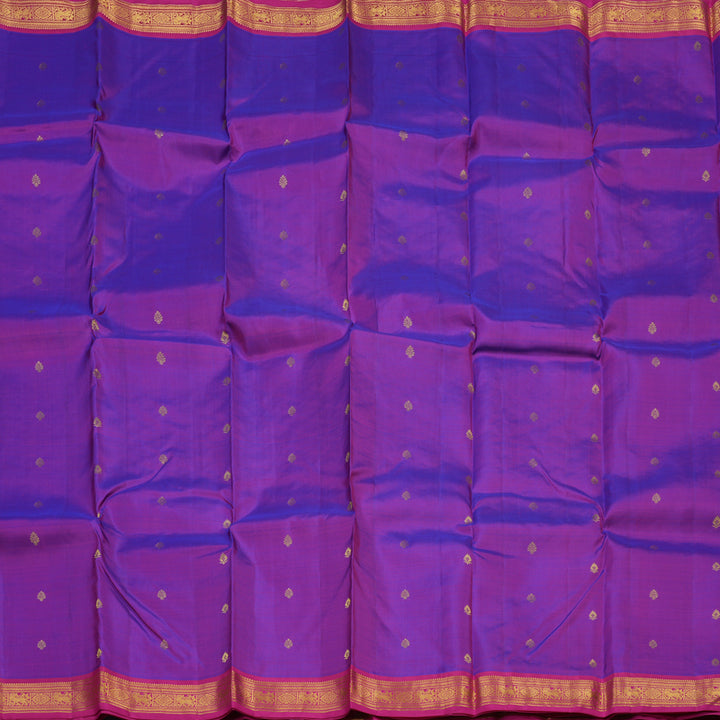 Hayagrivas Handloom Purple Kanjivaram Silk Saree with Rani Pink Border KSBE17I26-3