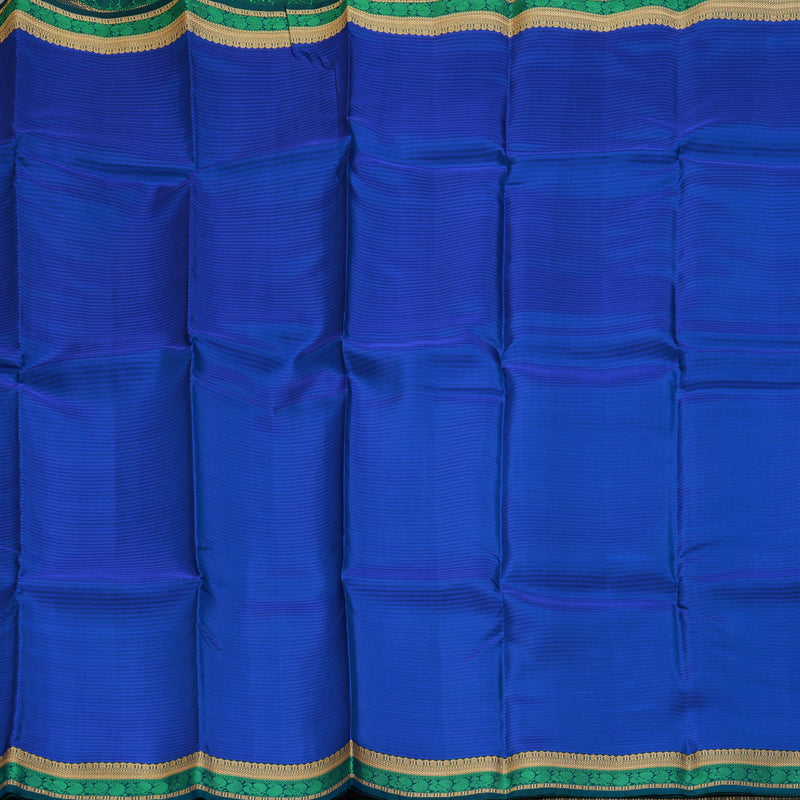 Hayagrivas Handloom MS Blue Kanjivaram Silk Saree with Peacock Green Border KSBE17I29-1