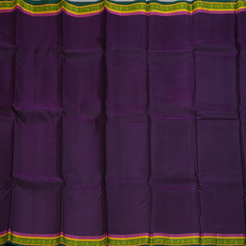 Hayagrivas Handloom Violet Kanjivaram Silk Saree with Bottle Green Border KSBE17I29-2