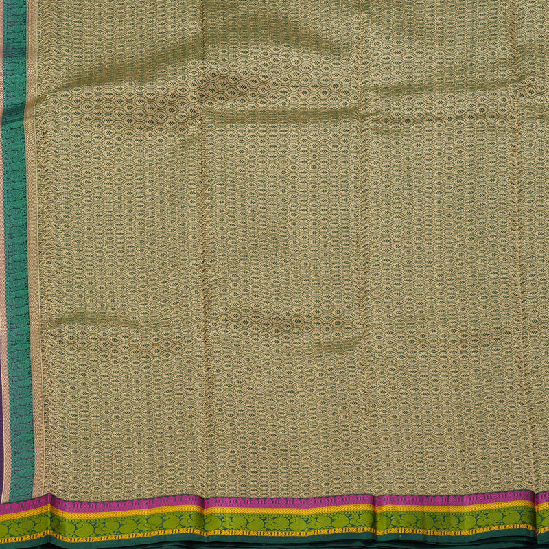 Hayagrivas Handloom Violet Kanjivaram Silk Saree with Bottle Green Border KSBE17I29-2