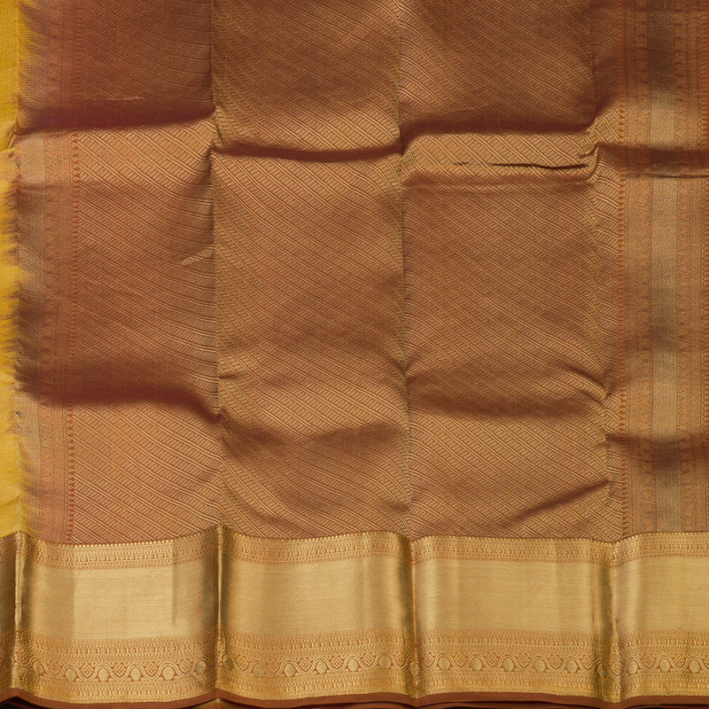 Hayagrivas Handloom Yellow Kanjivaram Silk Saree with Honey Border KSBE17I6-3