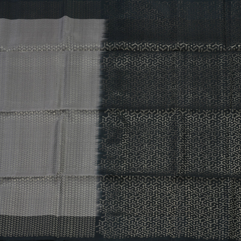 Hayagrivas Dark Grey Handloom Soft Silk Saree with Black Border KSBE20I3-11