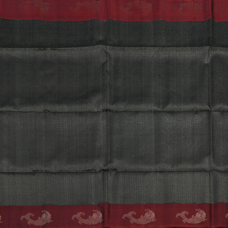 Hayagrivas Black Handloom Soft Silk Saree KSBE20I3-12