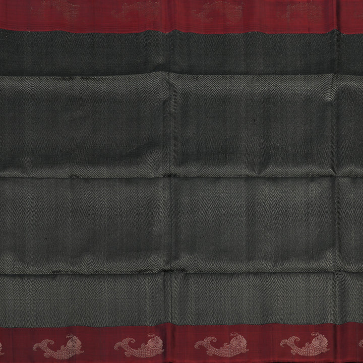 Hayagrivas Black Handloom Soft Silk Saree KSBE20I3-12