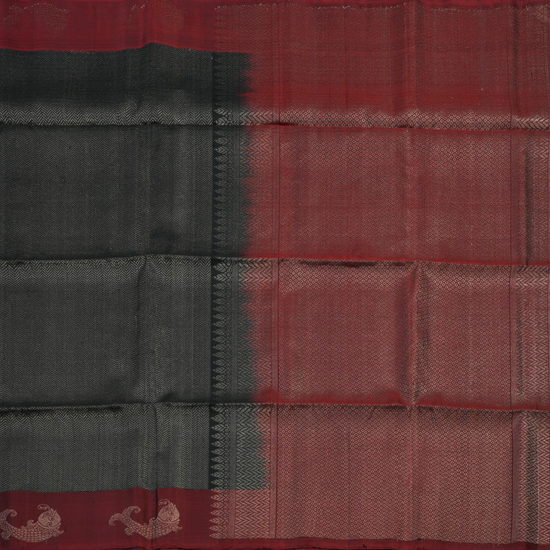 Hayagrivas Black Handloom Soft Silk Saree KSBE20I3-12