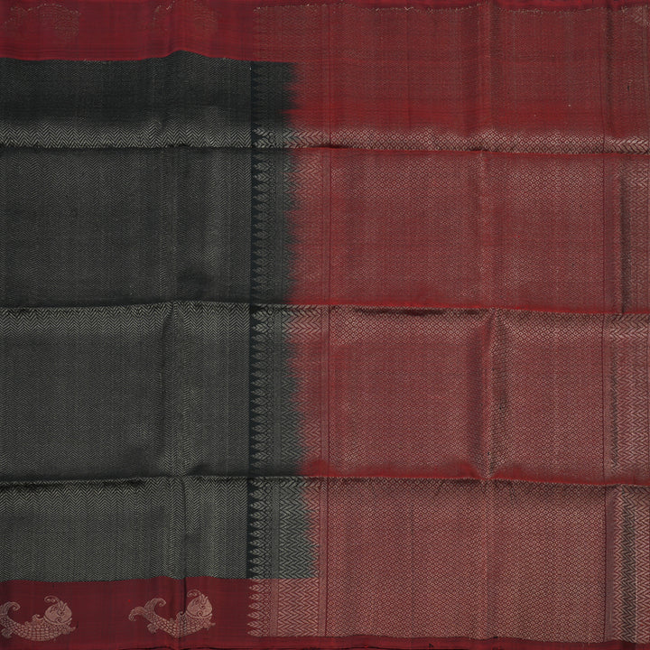 Hayagrivas Black Handloom Soft Silk Saree KSBE20I3-12