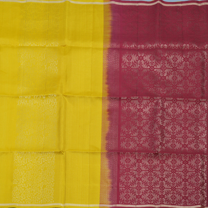 Hayagrivas Lemon Yellow Handloom Soft Silk Saree KSBE20I3-4