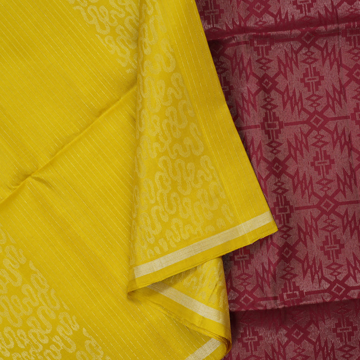 Hayagrivas Lemon Yellow Handloom Soft Silk Saree KSBE20I3-4