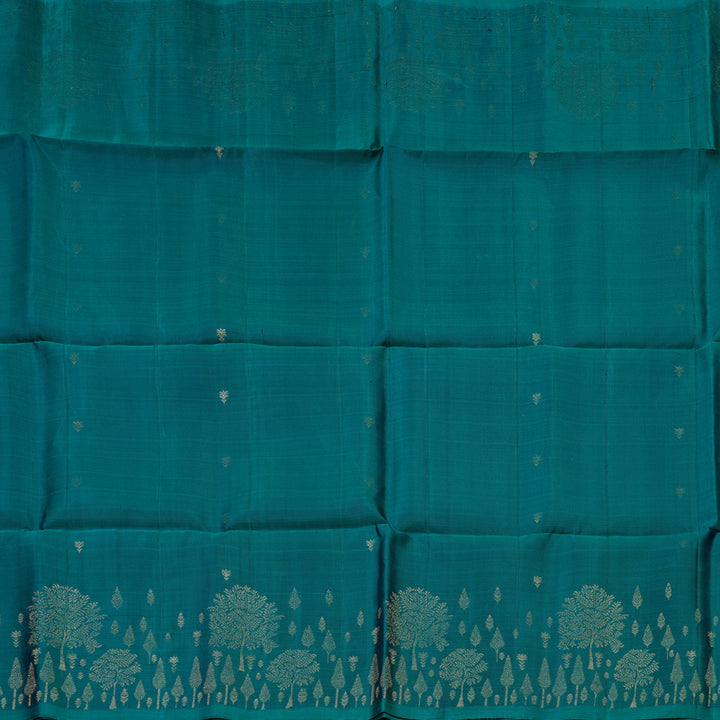 Hayagrivas Peacock Green Pure Soft Silk Saree KSBE20I4-1