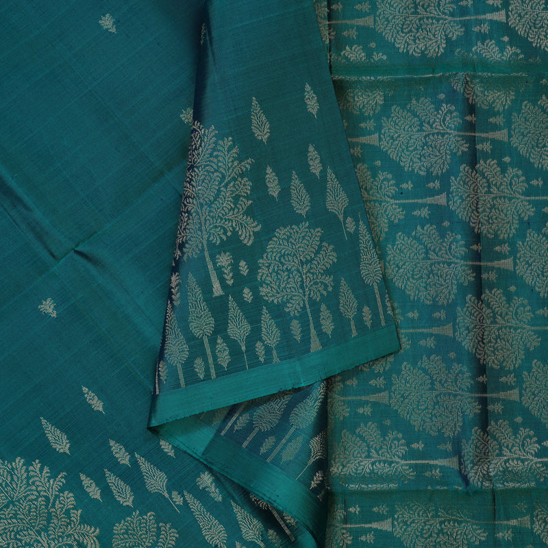 Hayagrivas Peacock Green Pure Soft Silk Saree KSBE20I4-1