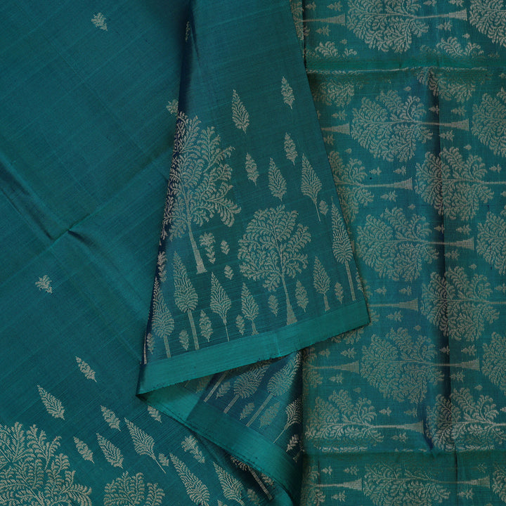 Hayagrivas Peacock Green Pure Soft Silk Saree KSBE20I4-1