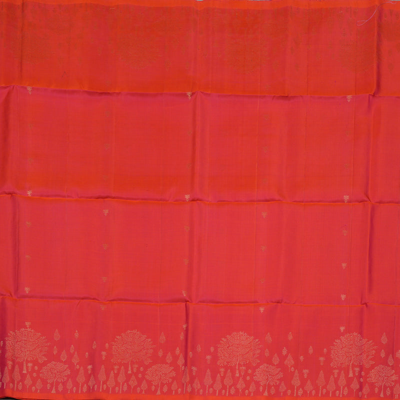 Hayagrivas Orangish-Pink Pure Soft Silk Saree KSBE20I4-4