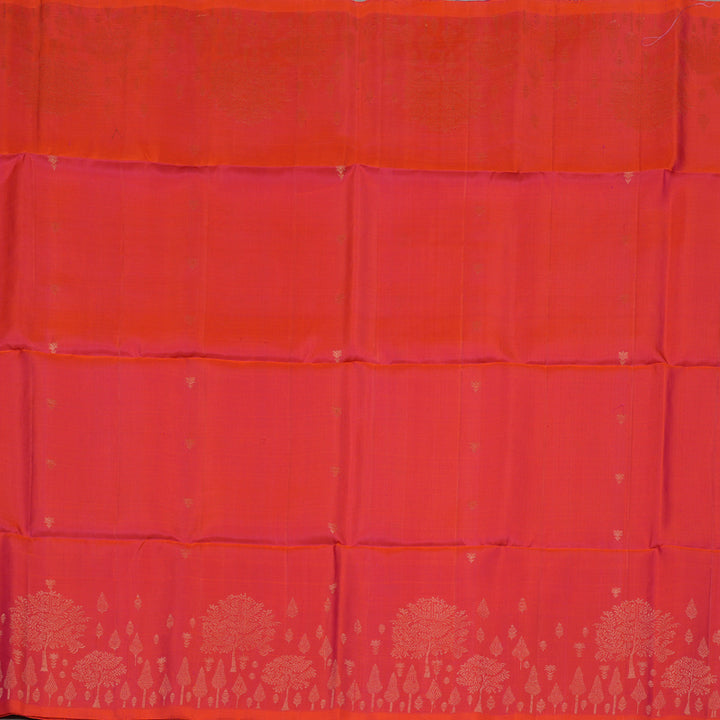 Hayagrivas Orangish-Pink Pure Soft Silk Saree KSBE20I4-4