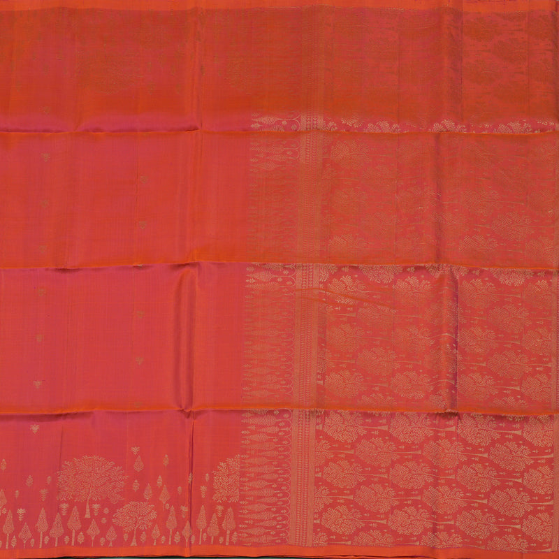 Hayagrivas Orangish-Pink Pure Soft Silk Saree KSBE20I4-4