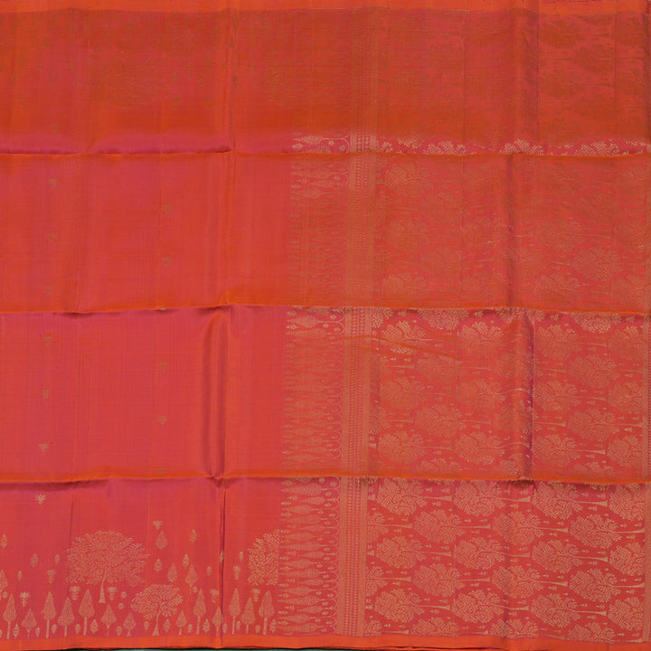 Hayagrivas Orangish-Pink Pure Soft Silk Saree KSBE20I4-4