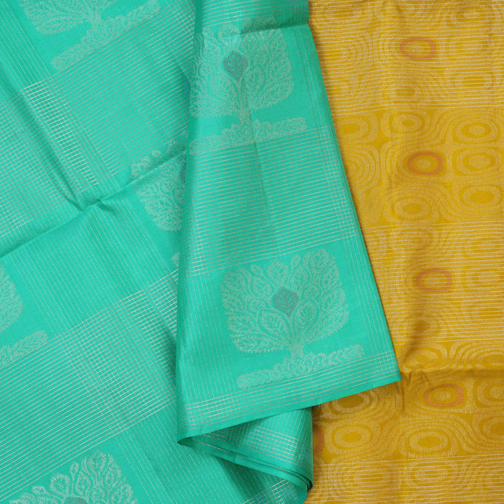 Hayagrivas Pastel Green Handloom Soft Silk Saree KSBE22I16-1