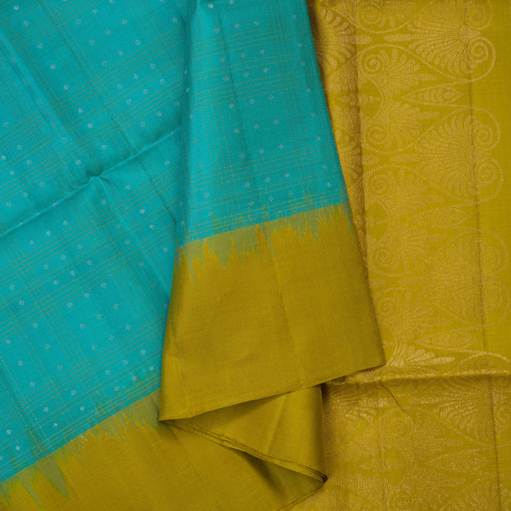 Hayagrivas Sea Blue Pure Soft Silk Saree KSBE22I20-1