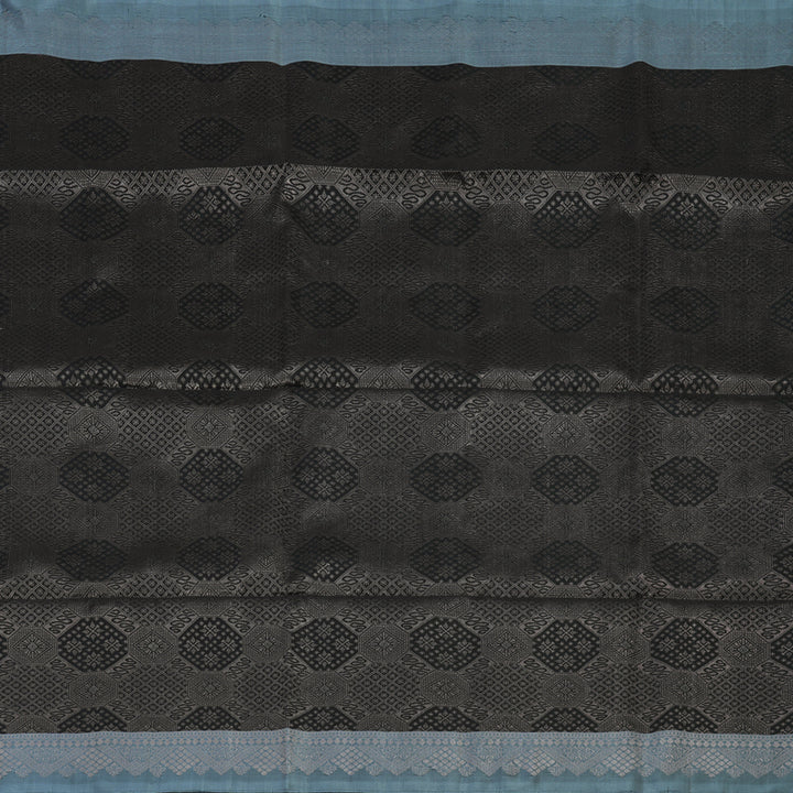 Hayagrivas Black Pure Soft Silk Saree KSBE22I27-1
