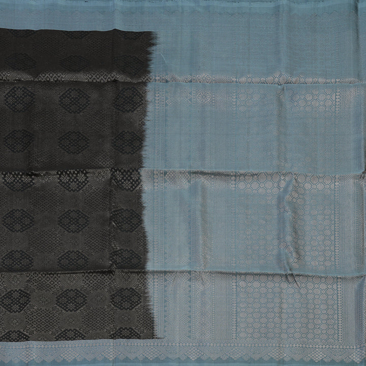 Hayagrivas Black Pure Soft Silk Saree KSBE22I27-1