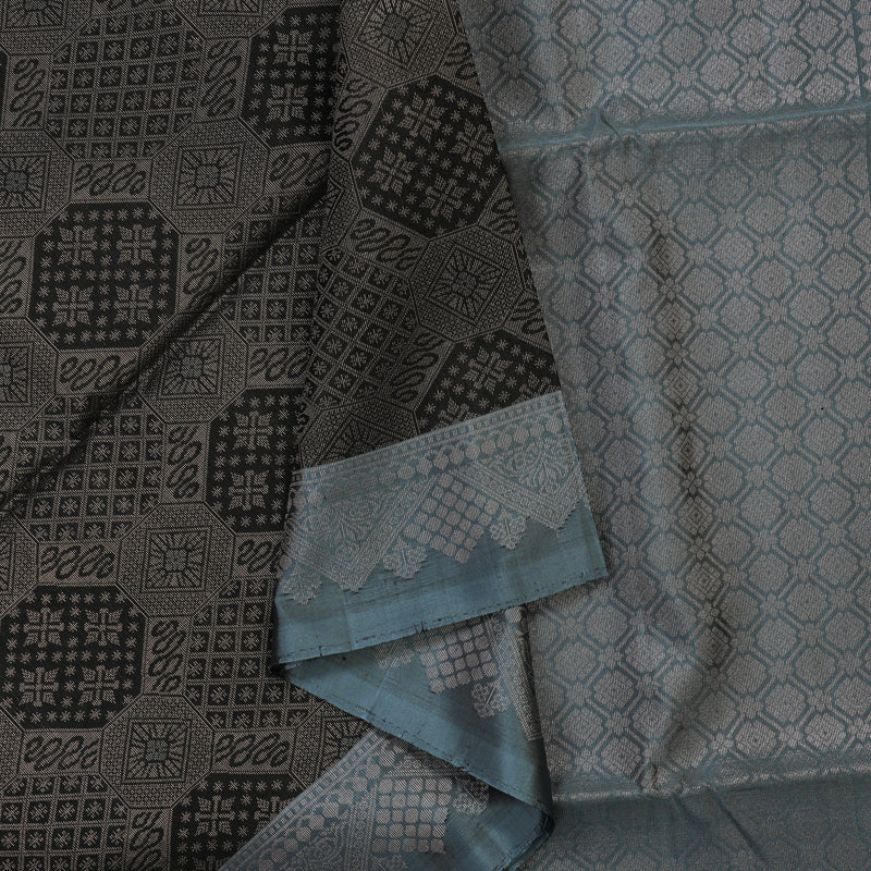 Hayagrivas Black Pure Soft Silk Saree KSBE22I27-1