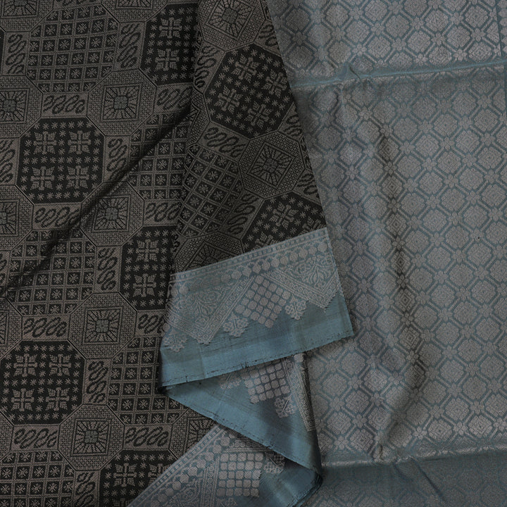 Hayagrivas Black Pure Soft Silk Saree KSBE22I27-1