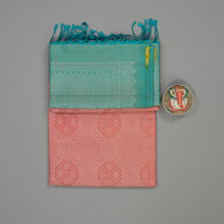 Hayagrivas Peach Pink Pure Soft Silk Saree KSBE22I27-2