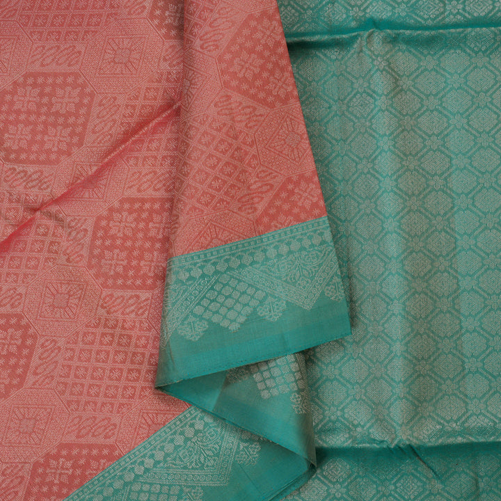 Hayagrivas Peach Pink Pure Soft Silk Saree KSBE22I27-2