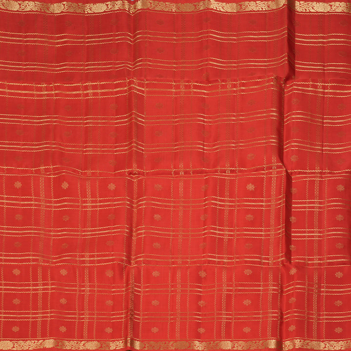 Hayagrivas Reddish-Orange Handloom Soft Silk Saree KSBE22I28-1