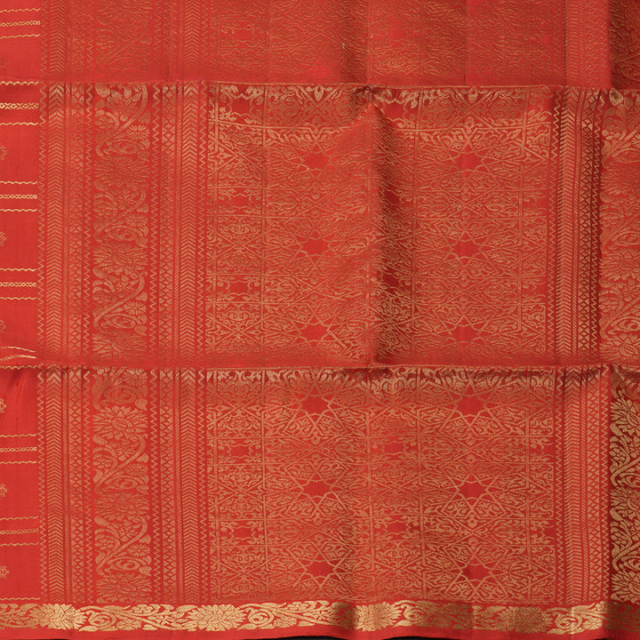 Hayagrivas Reddish-Orange Handloom Soft Silk Saree KSBE22I28-1