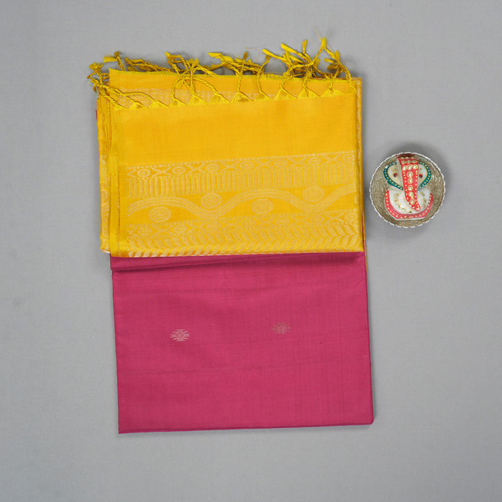 Hayagrivas Pink Handloom Soft Silk Saree KSBE22I29-1