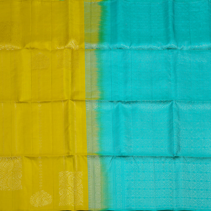 Hayagrivas Lime Green Handloom Soft Silk Saree KSBE22I4-1
