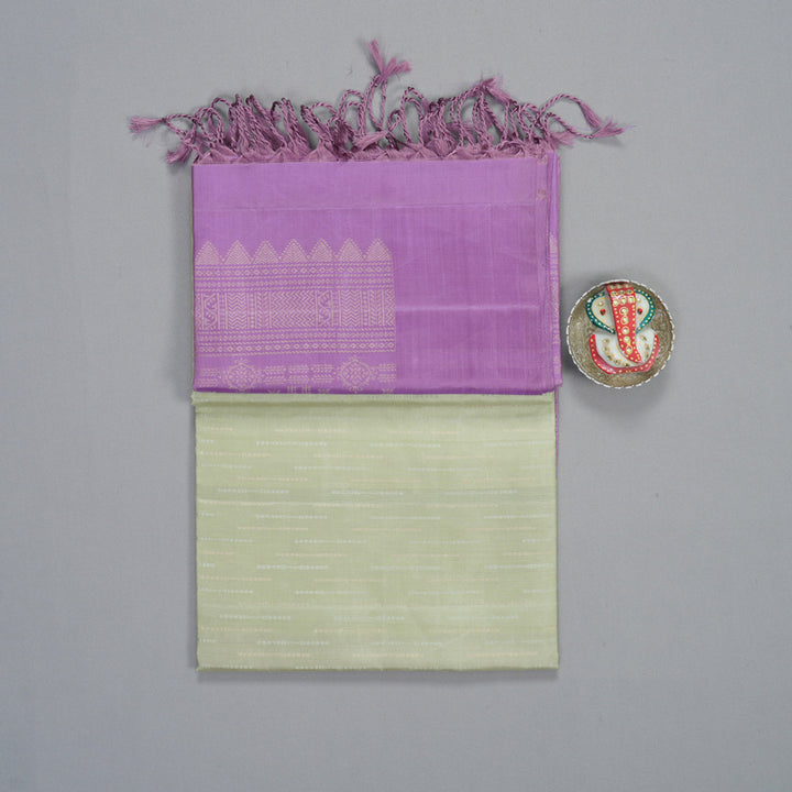 Hayagrivas Mild Pista Green Handloom Soft Silk Saree KSBE22I9-2