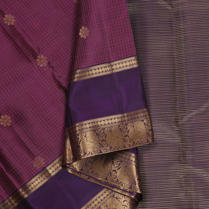 Hayagrivas Wine Purple Pure Soft Silk Saree KSBE24I15-1