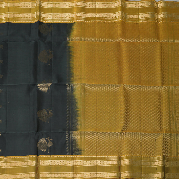 Hayagrivas Black Pure Soft Silk Saree KSBE24I2-1