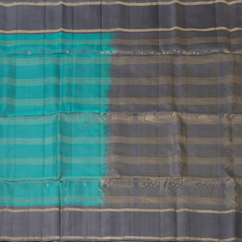 Hayagrivas Teal Pure Soft Silk Saree KSBE24I5-3
