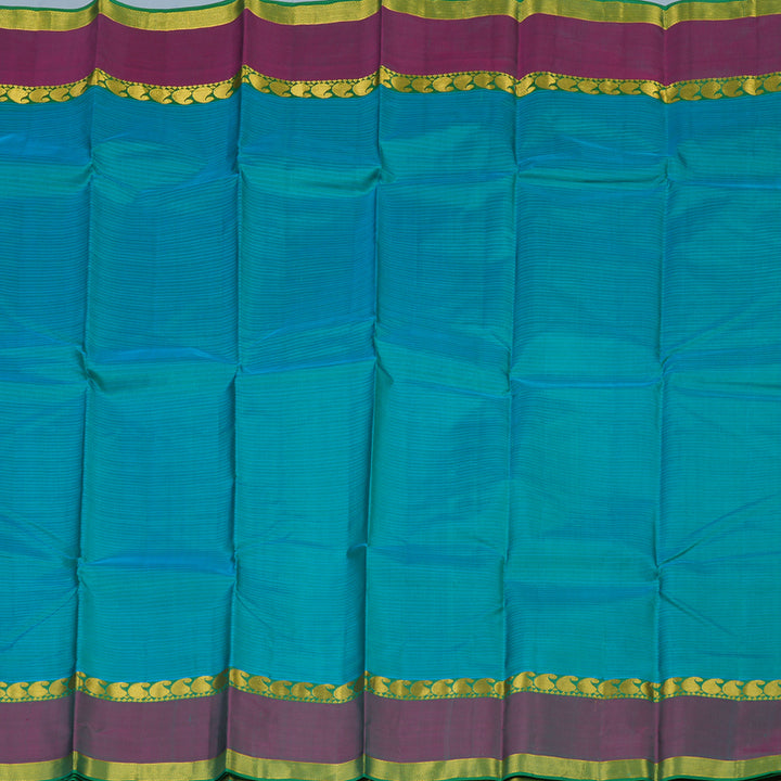 Hayagrivas Handloom Blue-Green Kanjivaram Silk Saree KSBE25I2-25