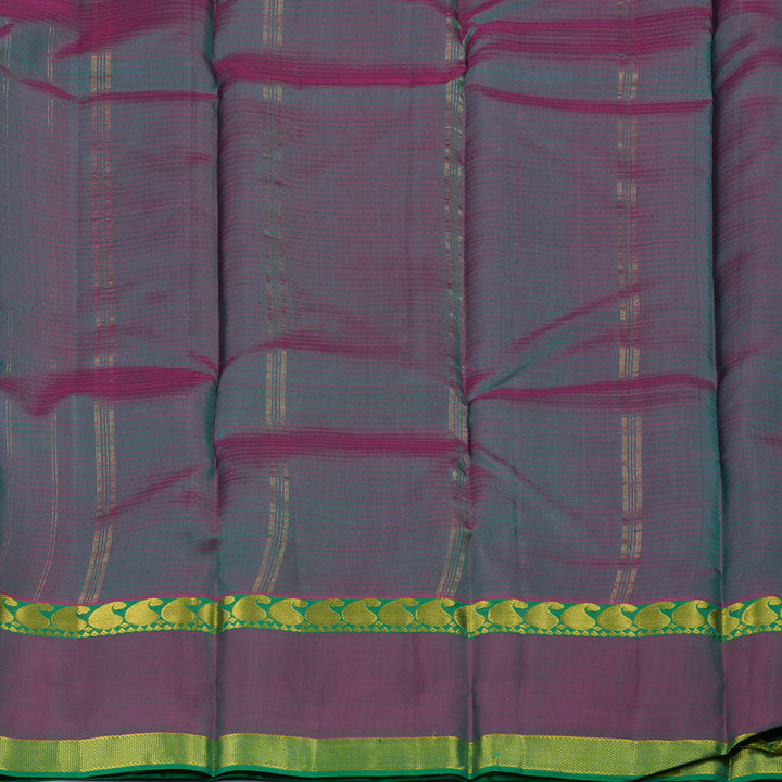 Hayagrivas Handloom Blue-Green Kanjivaram Silk Saree KSBE25I2-25