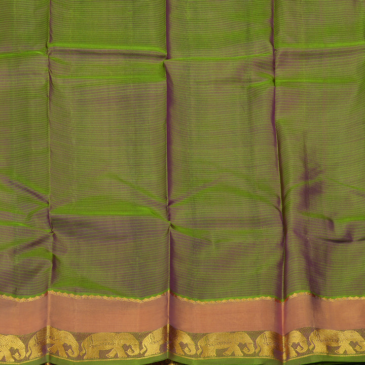 Hayagrivas Handloom Purple Kanjivaram Silk Saree with Orange Border KSBE25I2-26